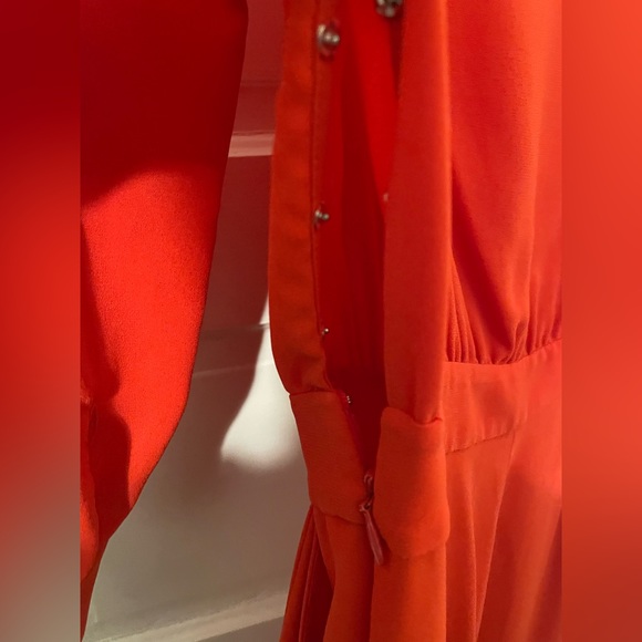 Diane Von Furstenberg Orange Red Jumpsuit - Picture 9 of 12
